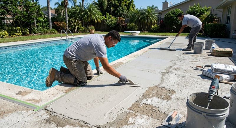 Concrete Pool Deck Resurfacing in Des Moines, IA