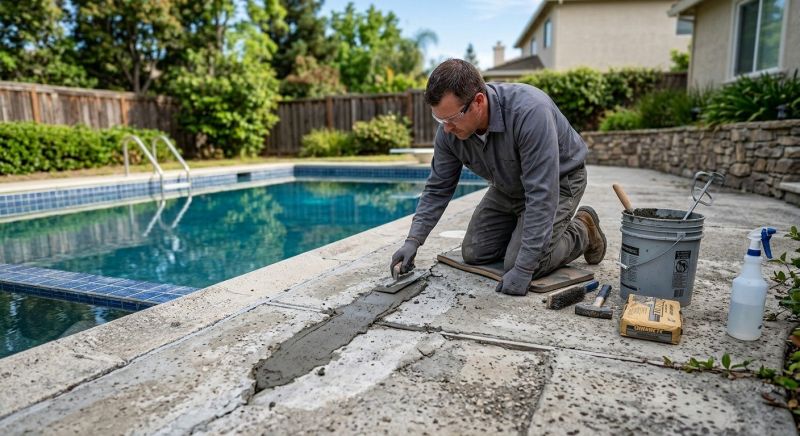 Concrete Pool Patio Repair in West Des Moines, IA