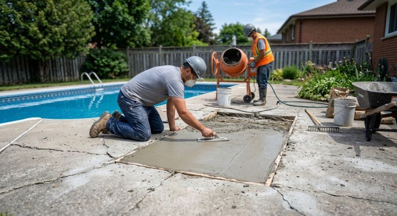 Concrete Pool Patio Repair in Des Moines, IA