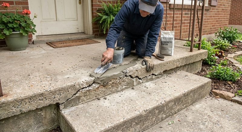 Entryway Concrete Repair in Des Moines, IA