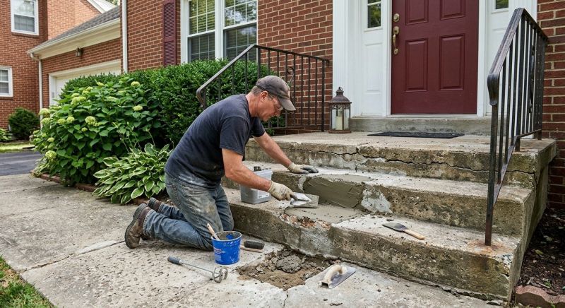 Entryway Concrete Repair in Des Moines, IA